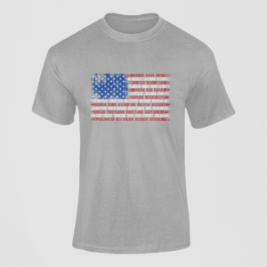 USA Flag with States Name T-Shirt – Patriotic Tee