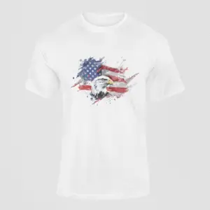 USA Flag with Eagle T-Shirt – Patriotic American Eagle Tee